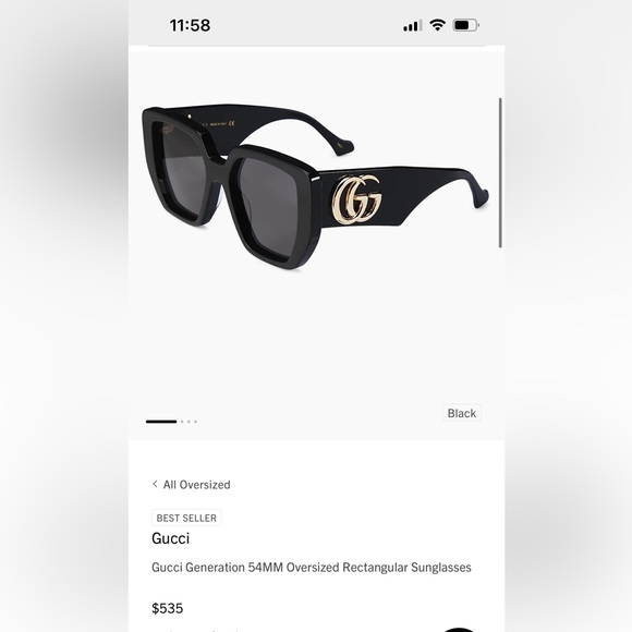 Gucci Black Sunglasses with Gold Emblem - Picture 4 of 4